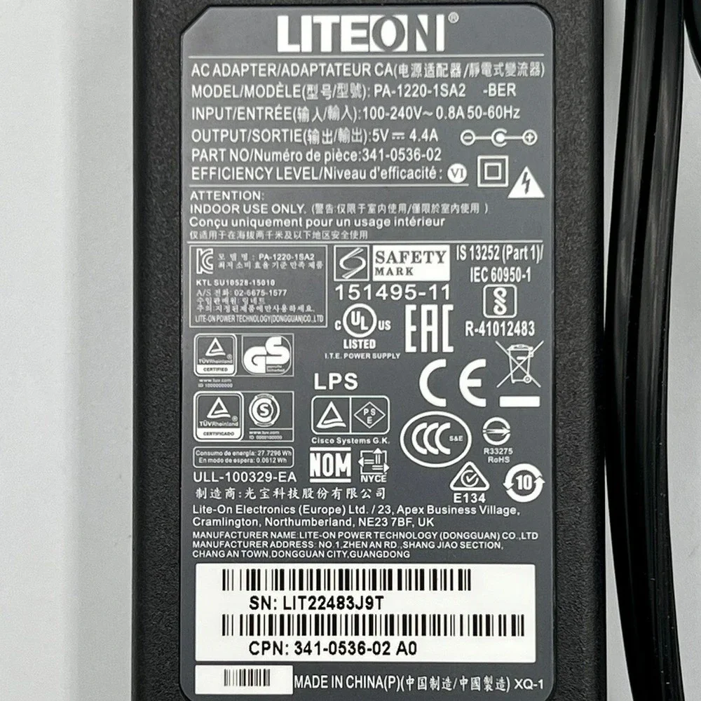 Lite-On AC Adapter Unisex OS Black Very Good PA-1220-1SA2 5V 4.4A Power Supply